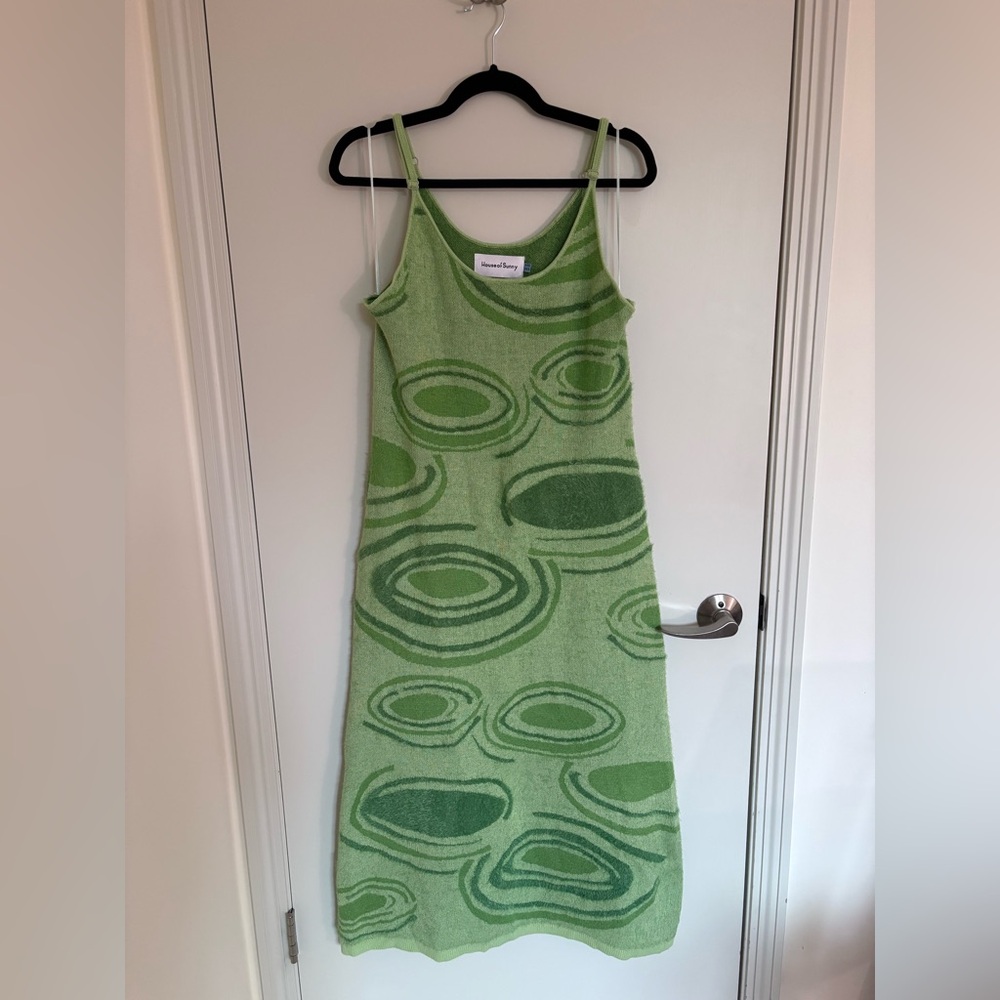 House of Sunny Hockey Green Fuzzy Dress